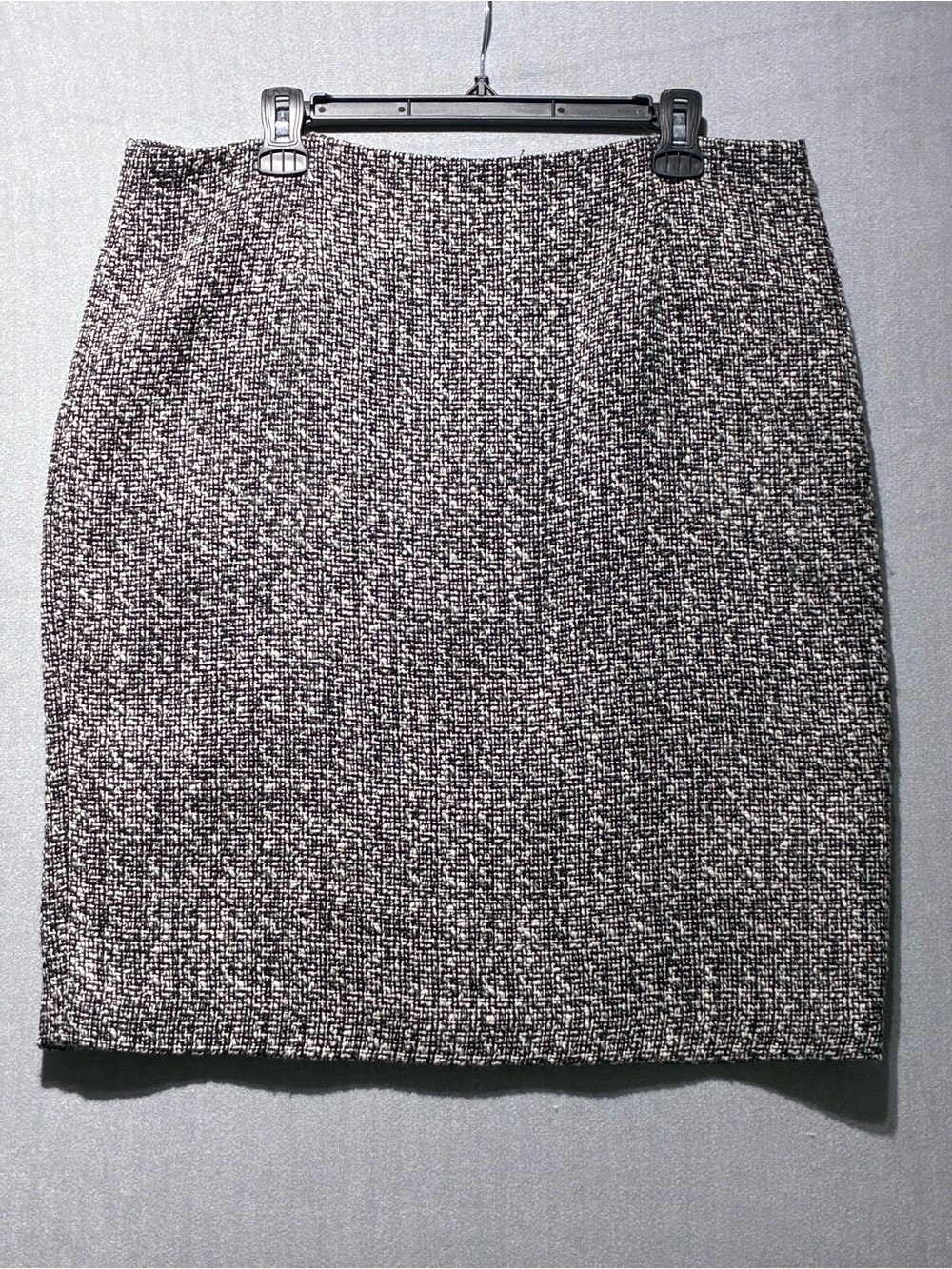 Chico's Black White Tweed Pencil Skirt Size 2.5 US 14 XL Lined Wool Blend